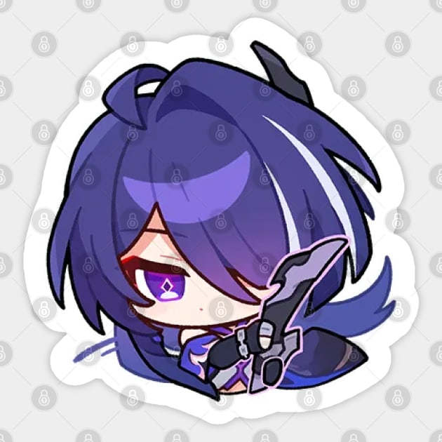 Honkai Star Rail Chibi Acheron 3 Sticker by HoyoStan